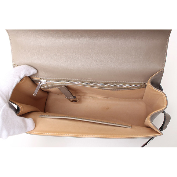 Delvaux Tempete MM Leather Greige Silver Hardware - Picture 3 of 6